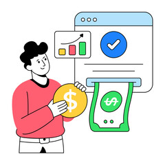 Wall Mural - Modern design illustration of revenue from content