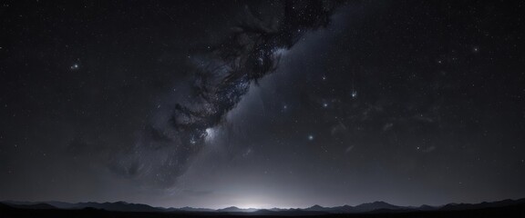 Wall Mural - vast, star-studded night sky, inky black backdrop, cosmic serenity , glitter, nature, universe