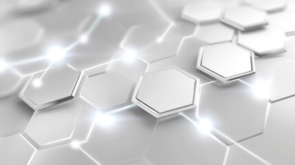 Fototapete - Modern hexagonal digital floor with embedded electronic circuit paths in futuristic technology design layout concept, Generative AI