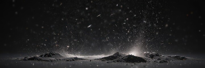 Wall Mural - diamond-dust scattering across an inky black canvas, stars blazing brightly , photography, galaxy