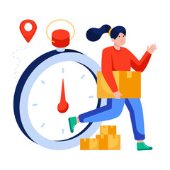 Wall Mural - Perfect design illustration of delivery time