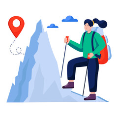 Wall Mural - A beautiful design illustration of tourist