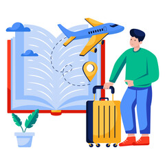 Wall Mural - A creative design illustration of travel guidebook