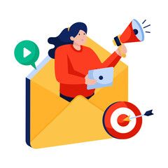 Wall Mural - Creative design illustration of mail marketing