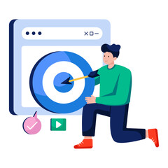 Wall Mural - An editable design illustration of target website
