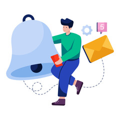 Wall Mural - A unique design illustration of mail notification