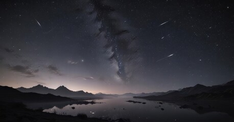 Wall Mural - Velvet black sky, countless stars shimmering, ethereal beauty ,  deep,  texture,  nebula