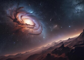 Wall Mural - vast cosmic expanse, swirling nebulae and distant galaxies , astrophysics, stars