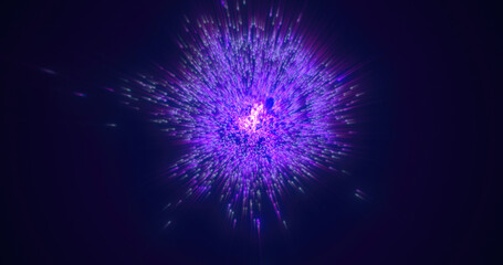Wall Mural - vibrant purple and magenta light explosion in a dark background, symbolizing energy and creativity i