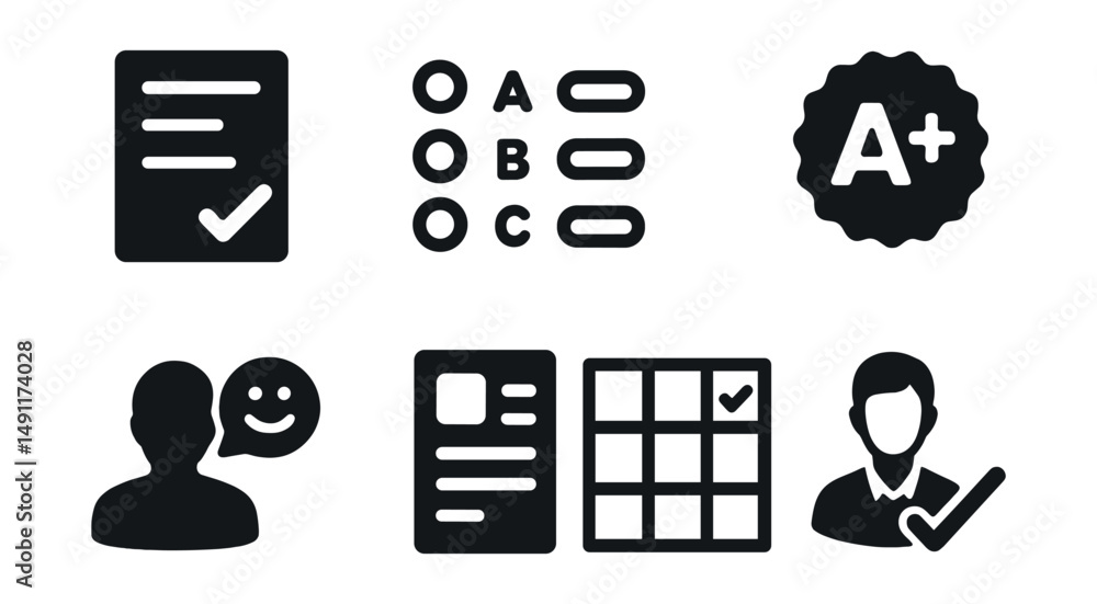 Стоковое векторное изображение «Solid style icons of academic ...