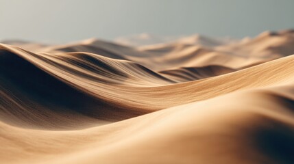Aufkleber - Rolling Sand Dunes Under a Hazy Sky, Evoking Exploration and Environmental Awareness for Travel and Destination Marketing : Generative AI