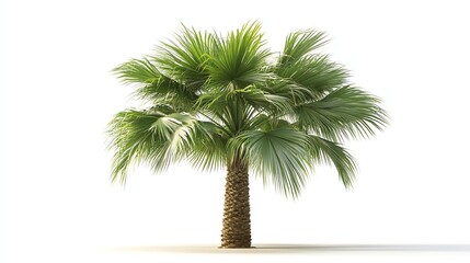 Wall Mural - A lone palm tree stands silhouetted against a vibrant, clear blue sky.