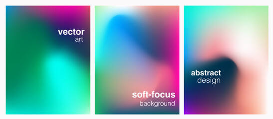 Fototapete - Vector illustration features a modern blurry gradient mesh style, with soft transitions of pink, blue, and green hues. It embodies the popular abstract and minimalist trend for backgrounds and design.