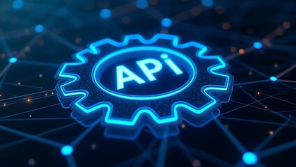 High quality Professional Api integration gear network technology digital stock image