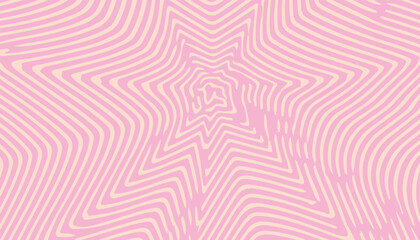 Aufkleber - Abstract vector illustration with wavy pink and cream lines, created in trendy Y2K and dopamine decor style, giving vibrant, hypnotic, and playful modern vibes; perfect for backgrounds and design.