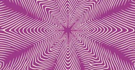 Aufkleber - Abstract vector illustration in modern psychedelic style: purple wavy lines form star-like shapes on a beige background. This trendy Y2K-inspired style is popular in current graphic design.