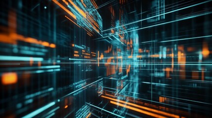 Leinwandbilder - Digital financial graphs and line charts overlaid on a futuristic background, representing data analysis and business growth trends.