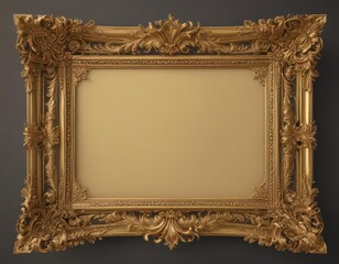 Wall Mural - Ornate gold scroll frame, vintage style, royal aesthetic,  royal,  rococo
