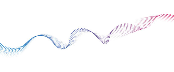 Poster - Flowing Dot Wave halftone gradient pattern on transparent background