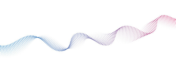 Fototapete - Flowing Dot Wave halftone gradient pattern on transparent background