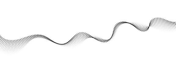 Fototapete - Flowing Dot Wave halftone gradient pattern on transparent background
