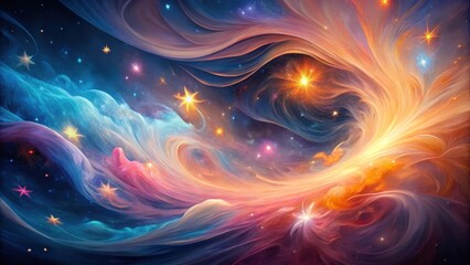 Wall Mural - celestial swirls a cosmic ballet of vibrant nebulae and shimmering stars, painted across an infinite
