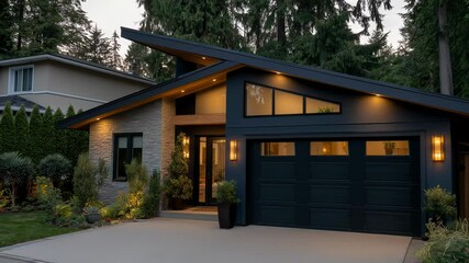 Aufkleber - House in the suburbs with garage