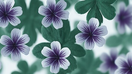 Wall Mural - Intricate floral pattern of delicate flowers and foliage.