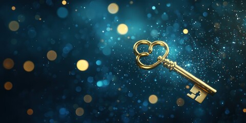 Wall Mural - magical key floating in mid-air