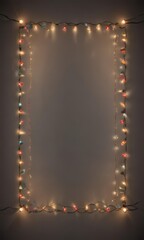Wall Mural - Vibrant vintage Xmas string lights border, repeating vector pattern, bright, gold, joyful