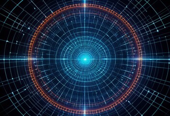 Wall Mural - Close-up of a circular object in the center of blue