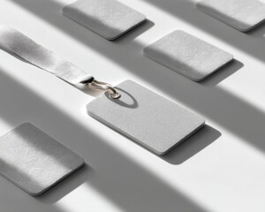 Poster - Minimalist Corporate Identity Crisis Sleek ID Badges Reveal Tech Industry Disruption, Workplace Transformation and Professional Uncertainty
