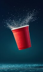 Poster - Viral Gen Z Party Culture Dynamic Red Solo Cup Splash - Trendsetting Social Media Content and Immersive Millennial Lifestyle Storytelling