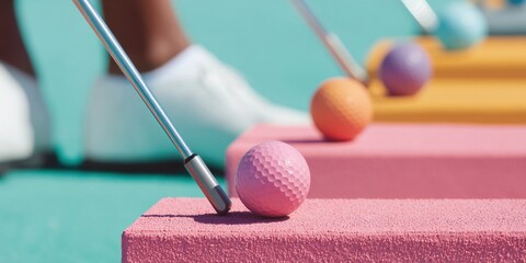 Aufkleber - Pastel Precision Golf Minimalist Training Aesthetics Showcasing Performance-Driven Design for Next-Generation Athletes and Skill Development Experiences