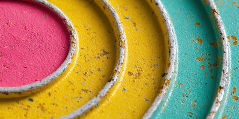 Aufkleber - Vibrant Ceramic Color Palette Textural Abstract Design Showcasing Retro-Modern Minimalism in Craft-Inspired Surface Styling for Creative Professionals