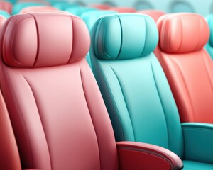 Aufkleber - Soft Pastel Airline Ergonomics Modern Travel Design Meets Comfort Innovation with Next-Gen Seating Solutions for Contemporary Passenger Experience