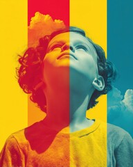 Leinwandbilder - Vibrant Gen Z Dreamscape Inspiring Youth Creativity through Bold Pop Art Color Psychology - Emotional Discovery and Digital Branding Narrative