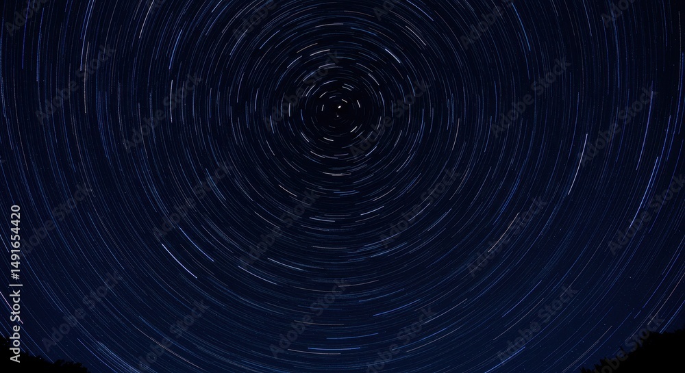 Circular Star Trails Night Sky Photography Stock Photo | Adobe Stock