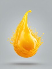 Fototapete - Mango Juice Splash High Speed Photography Studio Shot on Gray Background Liquid Motion Fresh Fruit Beverage