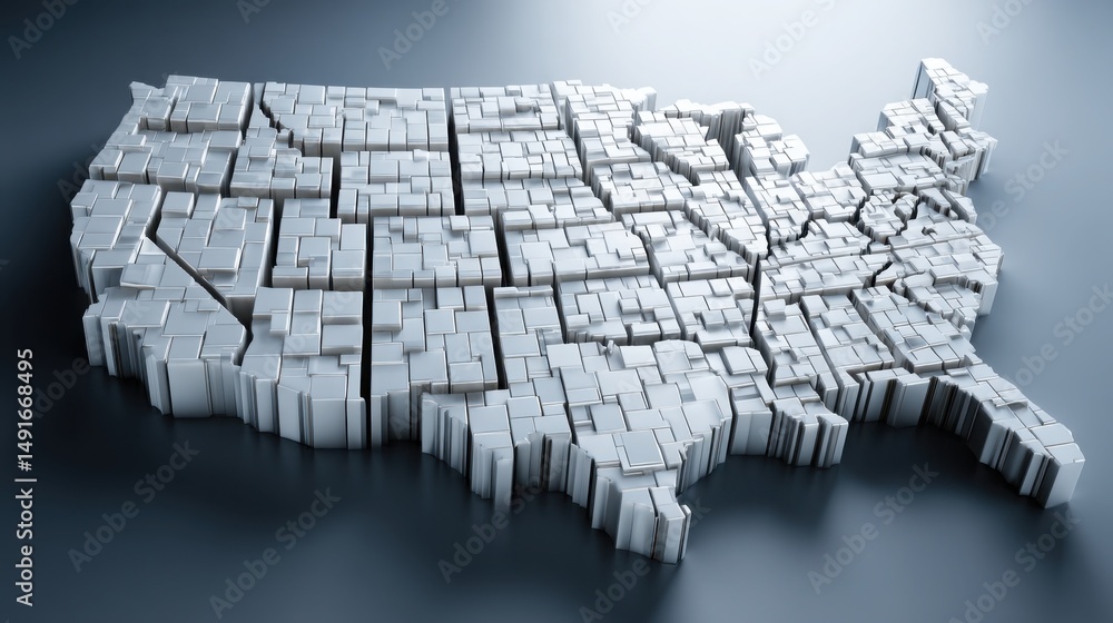 Comprehensive Map Ilustração Comprehensive map of the united states designed for economic ...