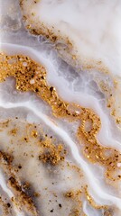 Poster - Opulent Marble Slab Close-Up: Golden Veins Flowing Through White and Gray Stone, High-Angle Shot, Luxurious Texture