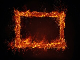 Wall Mural - Burning fire frame