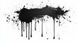 © Abdul - Abstract black ink splatter with drips on white background, creating a dynamic and textured effect
