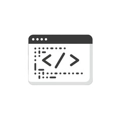 Simple Computer Screen Icon with Code