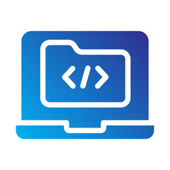laptop with code window symbolizing development