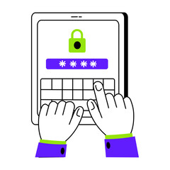 Canvas Print - A sketchy style illustration of login
