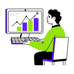 Wall Mural - a hand drawn style illustration of analyst