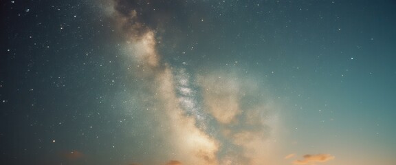 Poster - Spectacular view of the Milky Way galaxy at night with countless twinkling stars and a soft gradient sky