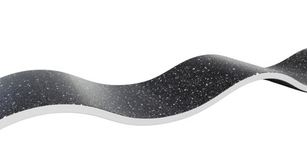 Wall Mural - Abstract black speckled wave on white background for creative designs