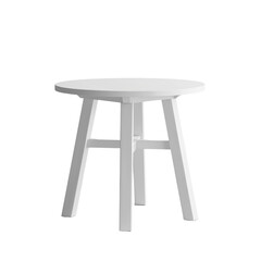 Poster - Minimalist white round side table, accent furniture for modern homes